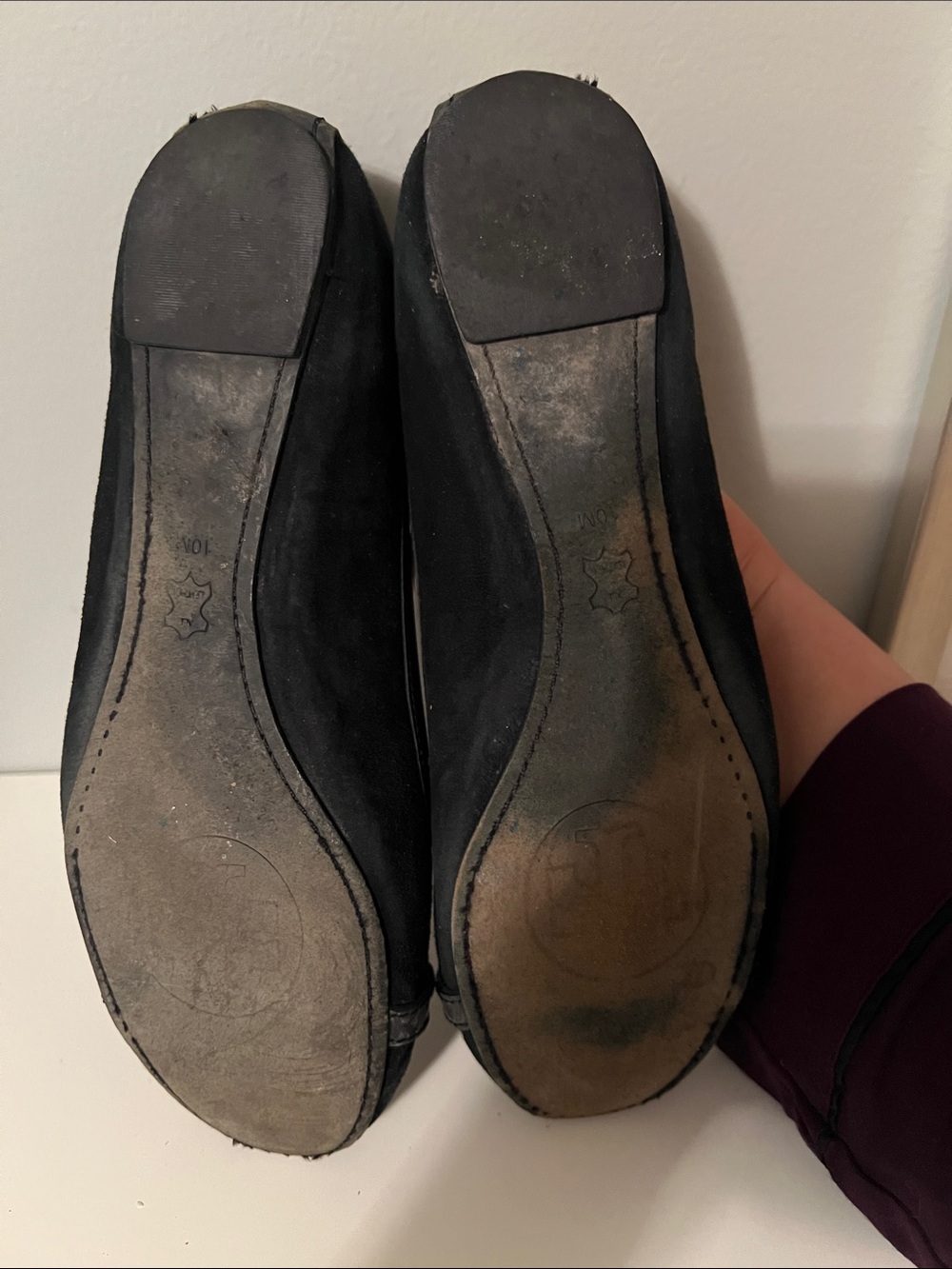 Tory Burch Black Suede Round-Toe Ballet Flats-Size 10 - Picture 8 of 8